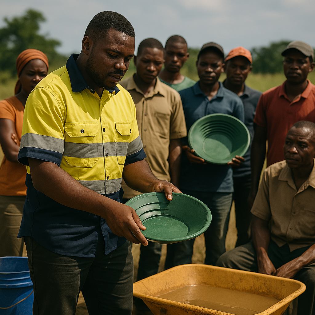 Training session with mining community members